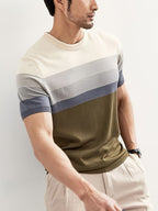 Heren striped korte mouw knit t-shirt