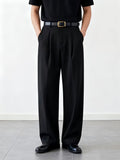Heren geplooide loose fit broek