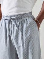Heren gestreepte rechte broek