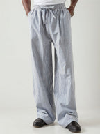 Heren gestreepte rechte broek