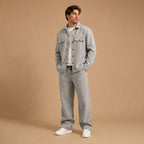 Heren set met knoopsluiting en kraag
