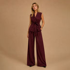 Dames mouwloze getailleerde vest en broek set