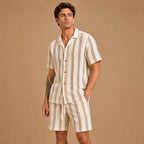 Heren gestreepte resortset met short