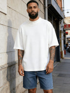 Heren textured korte mouw relaxed t-shirt