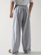 Heren gestreepte rechte broek