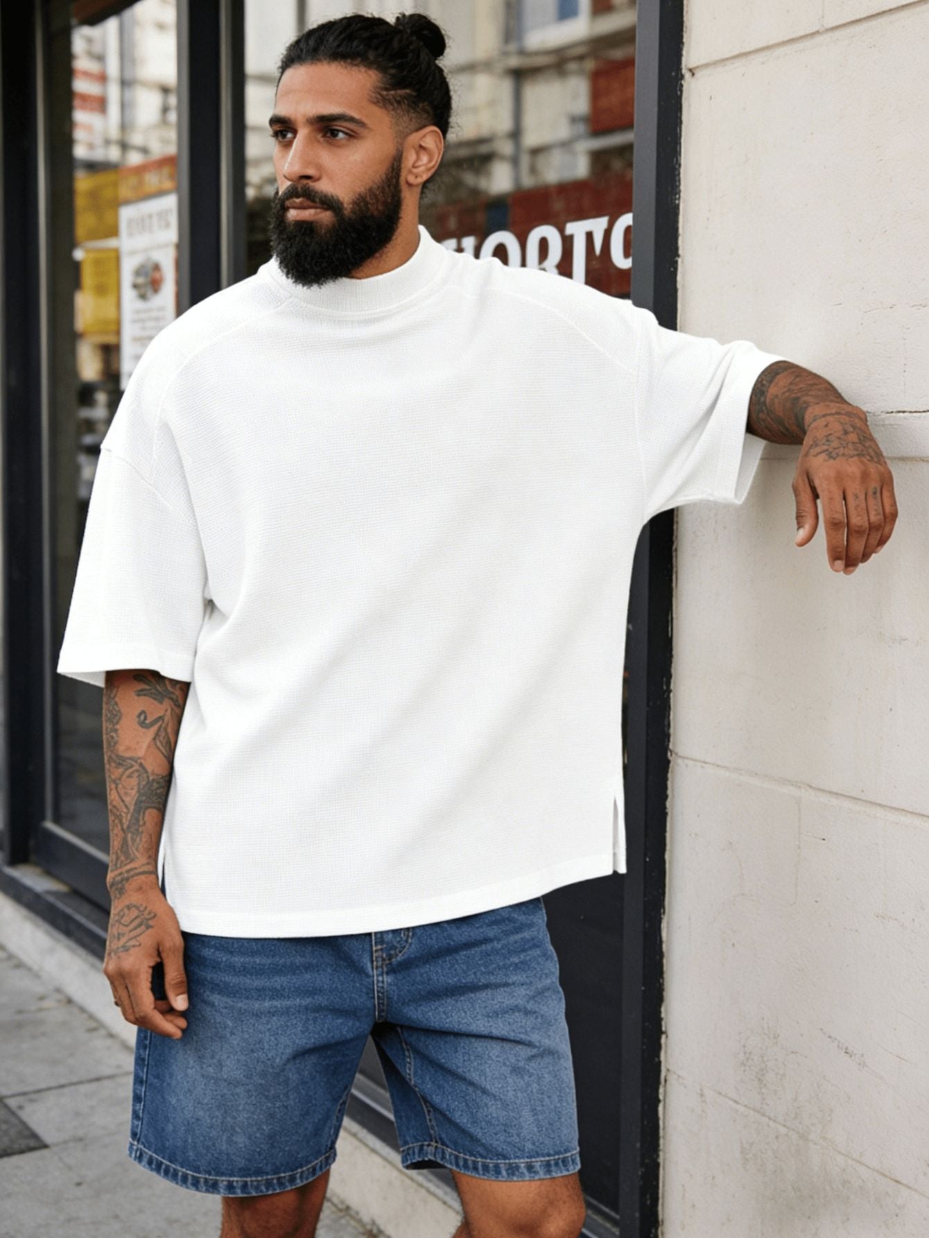 Heren textured korte mouw relaxed t-shirt