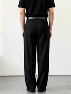 Heren geplooide loose fit broek