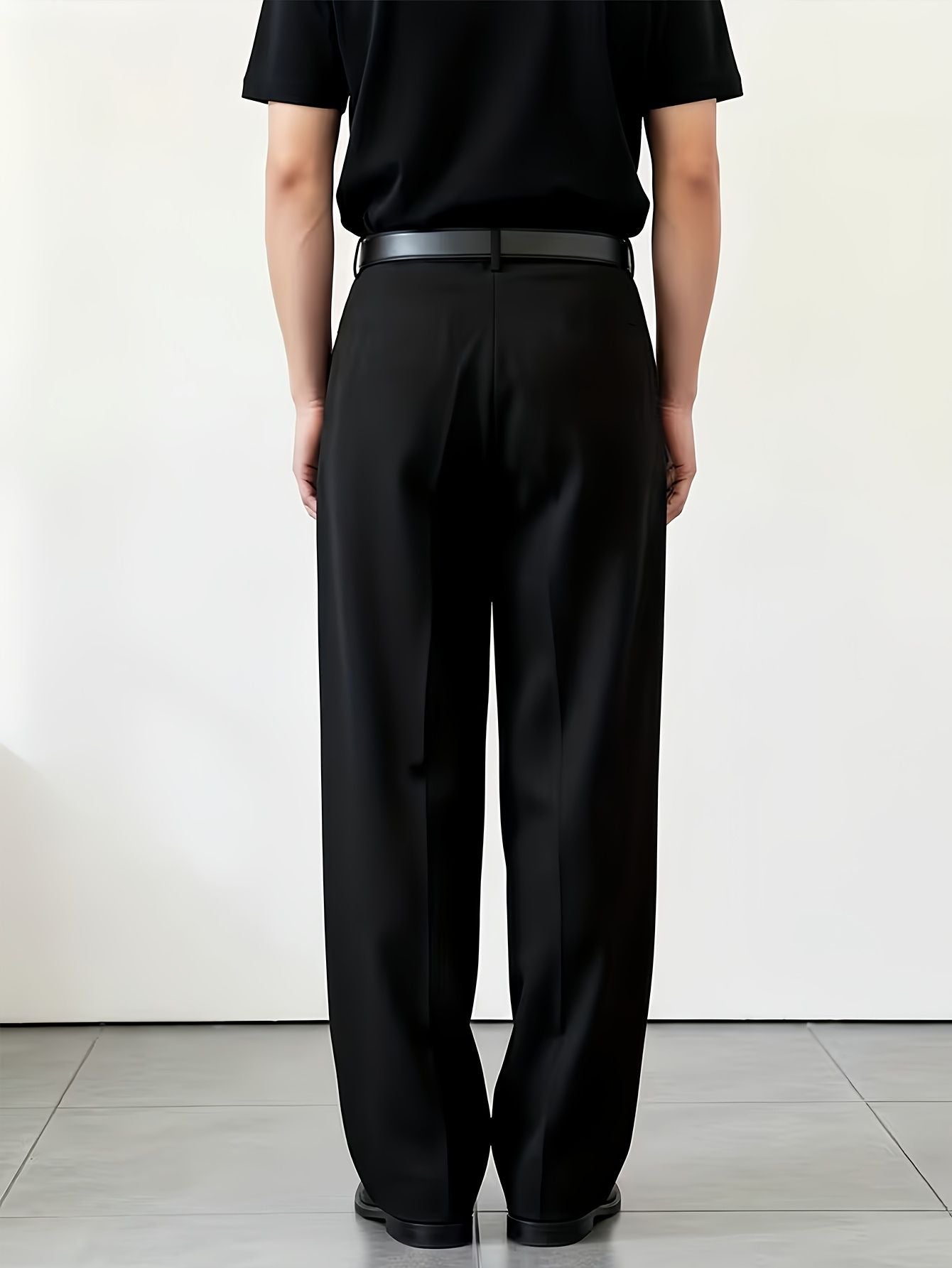 Heren geplooide loose fit broek